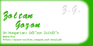 zoltan gozon business card